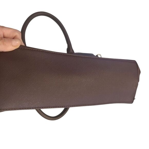 Jaclyn Smith Handbag Black Brown Topstitching 14 × 10 - Picture 6 of 12